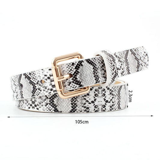 METAL NEEDLE BUCKLE SERPENTINE BELT WITH FINE EDGE