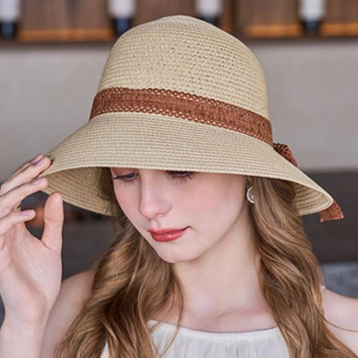 SUMMER SUN PROTECTION AND UV PROTECTION STRAW HAT_CWAH1341