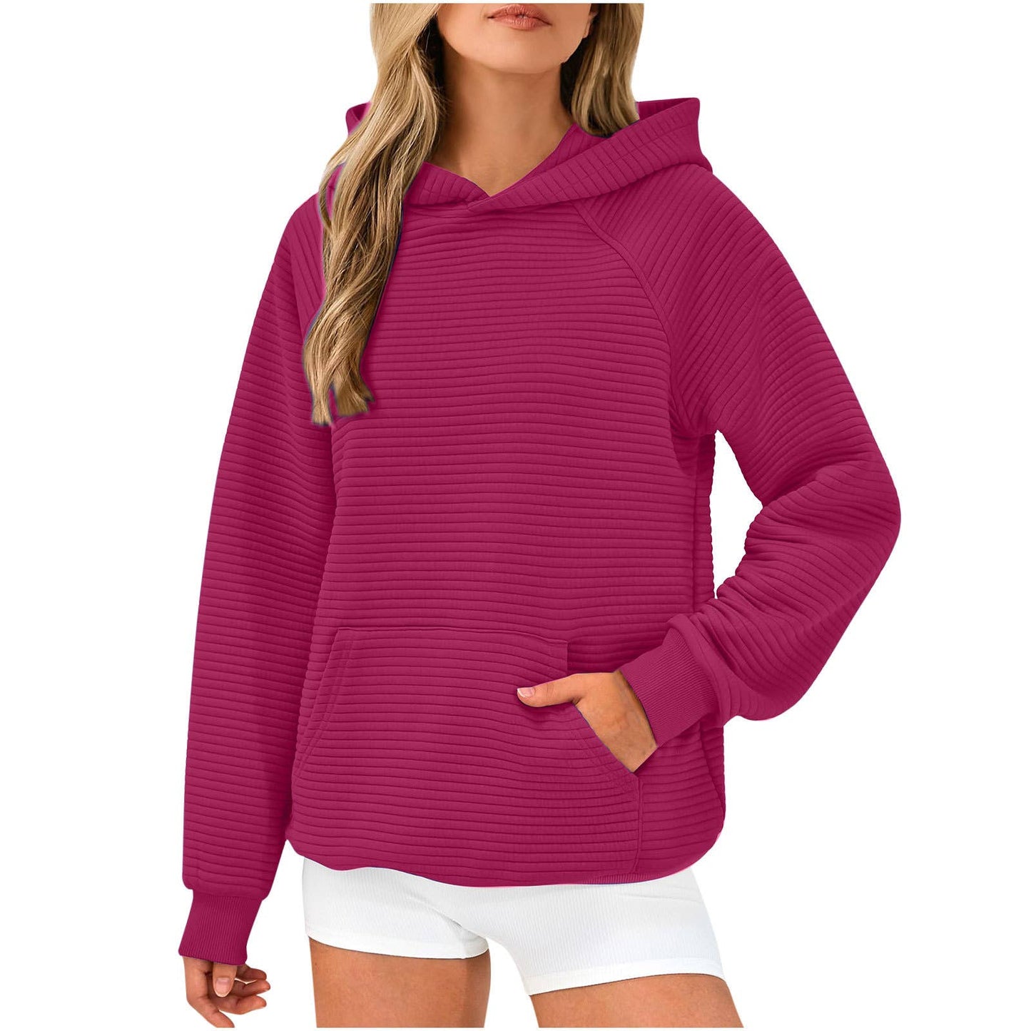 FASHION SPORTS LONG SLEEVE POCKET HOODED JUMPER