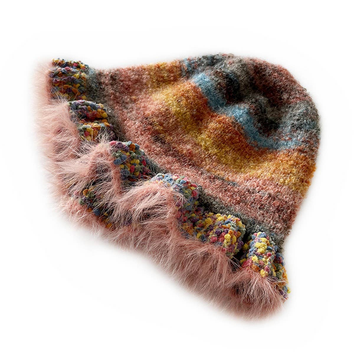 CHILDREN'S COLORFUL GRADIENT STRIPED KNITTED HAT_CWAH2058