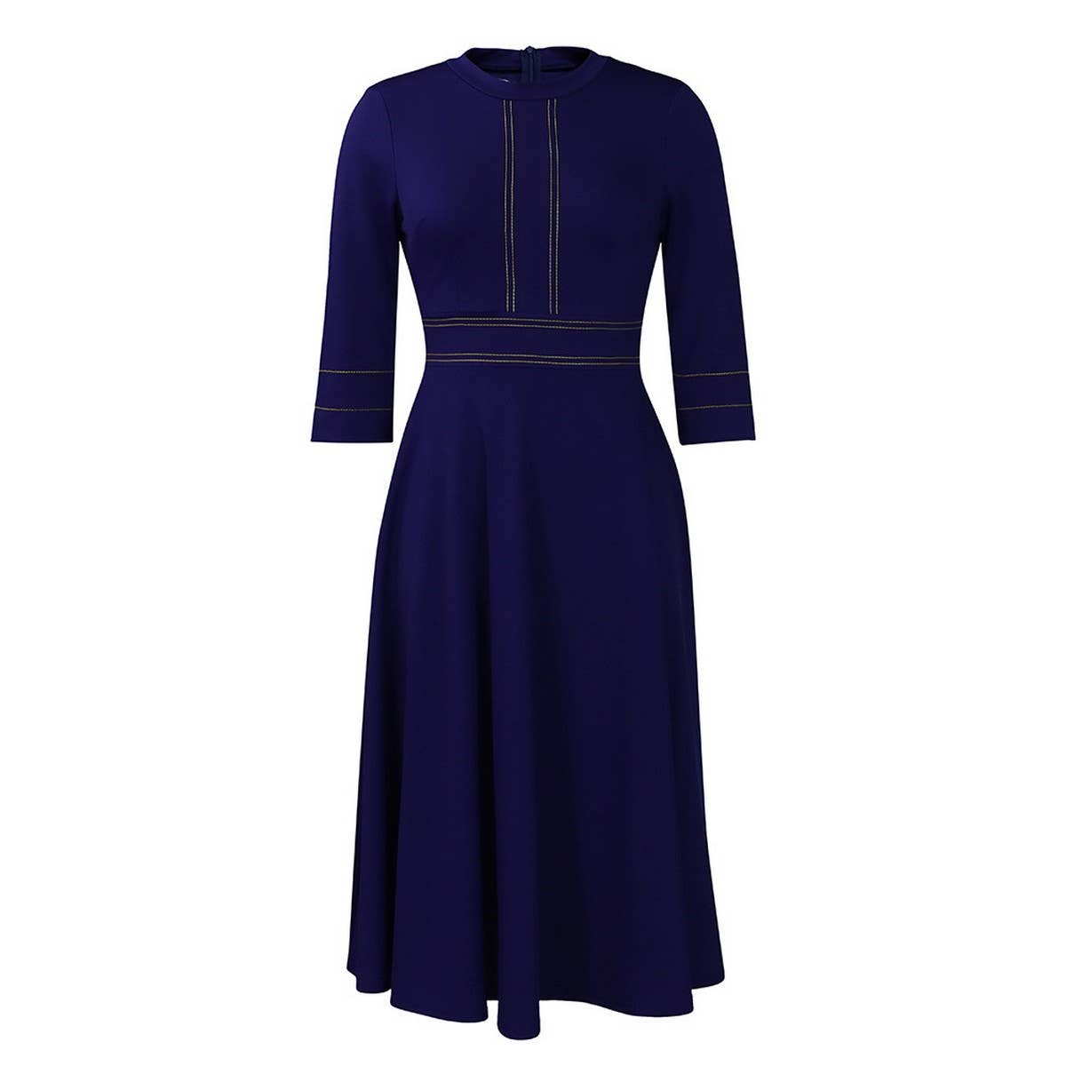 FASHIONABLE SWING DRESS WITH THREE QUARTER SLEEVES
