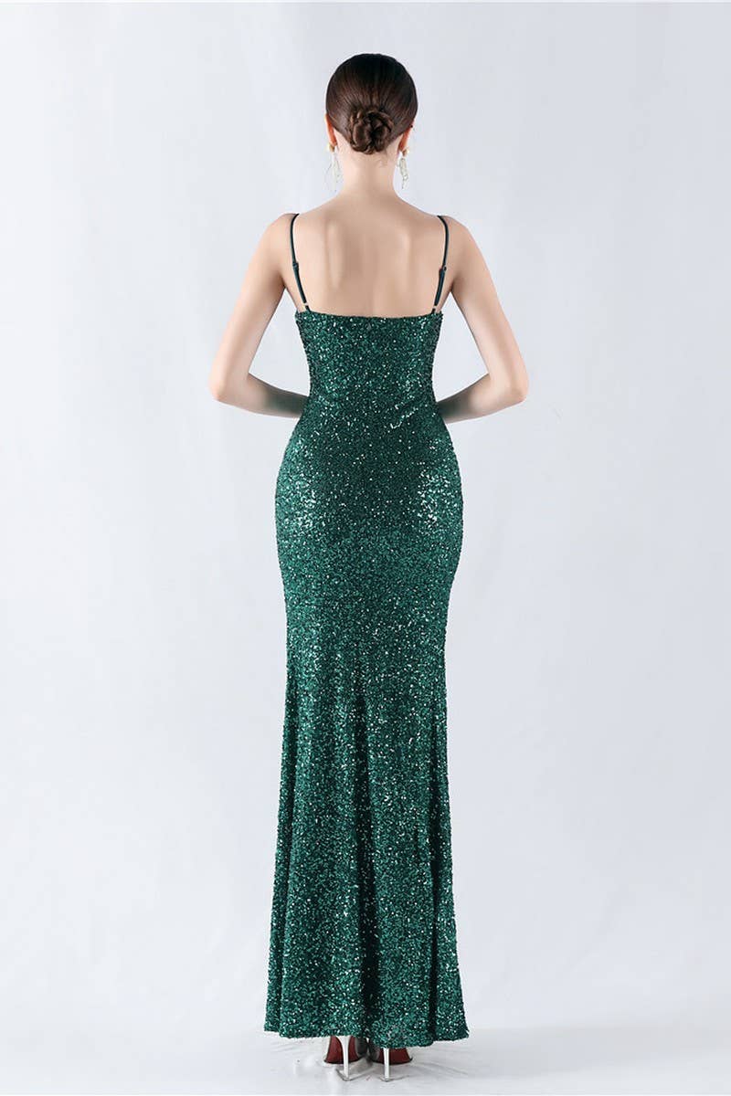 CWDMD4825_ELEGANT SEXY HIGH-SLIT SLING EVENING DRESS