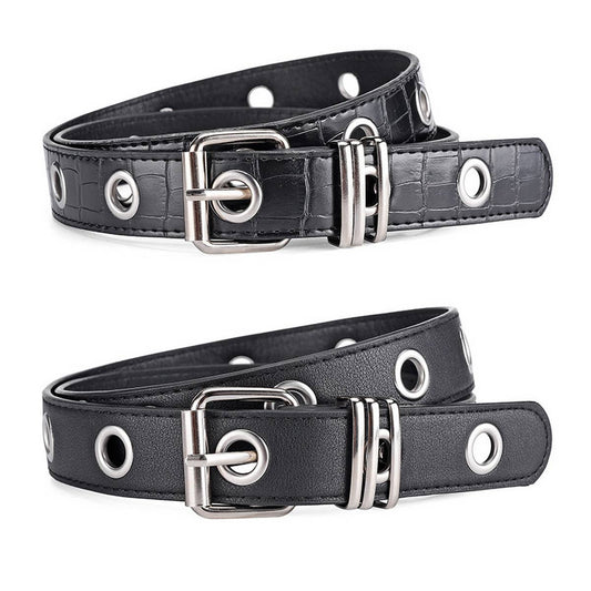 VERSATILE CASUAL BLACK CHAIN-DECORATED BELT_CWABE0573