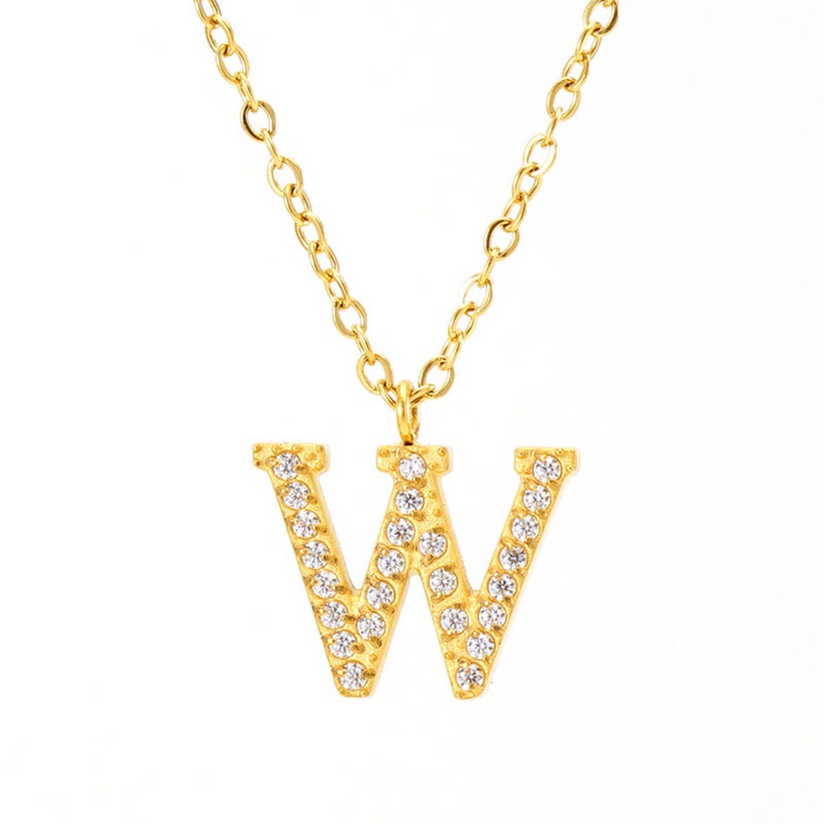 FASHION 26 LETTER DIAMOND PENDANT NECKLACE_CWAJE0684