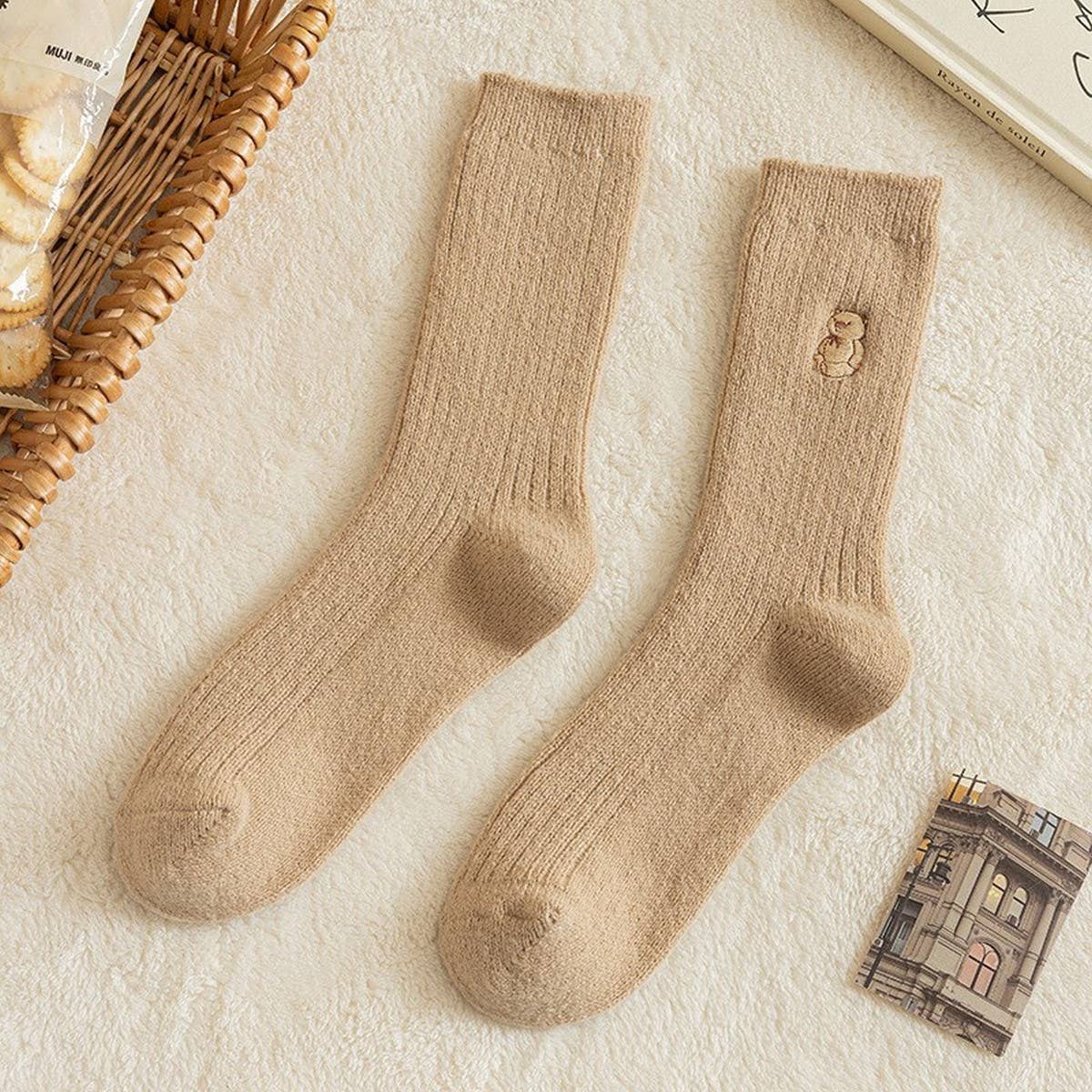 WINTER PLUSH BEAR CUTE PILE SOCKS