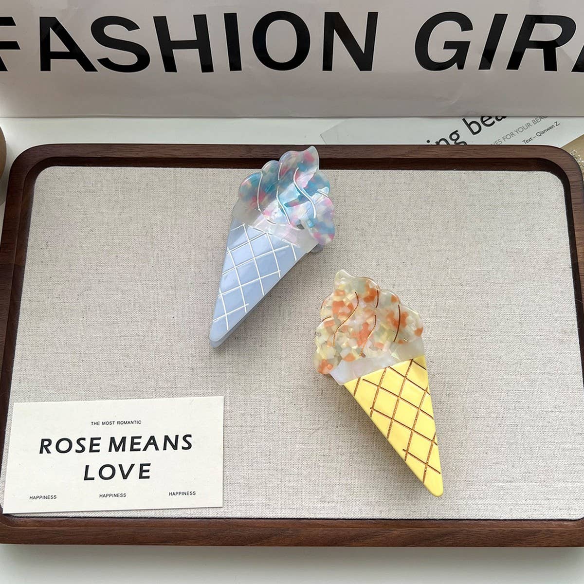 Ice Cream Macaron Acetate Hair Claw Clip