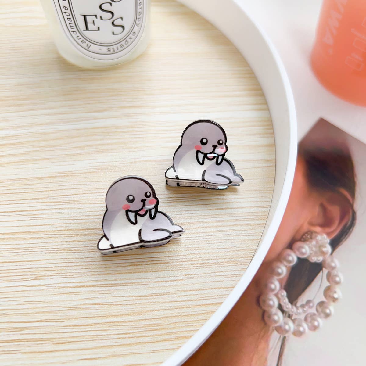 Q-version acrylic animal children's hair clips