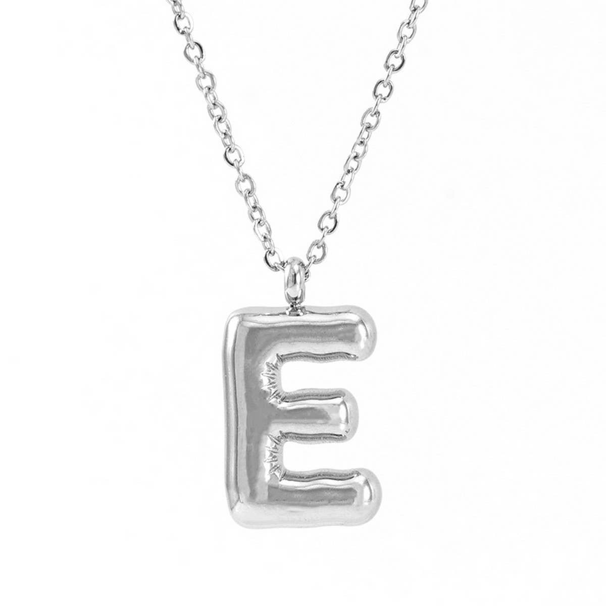 CWAJE1946_Steel Color Bubble Letter Necklace
