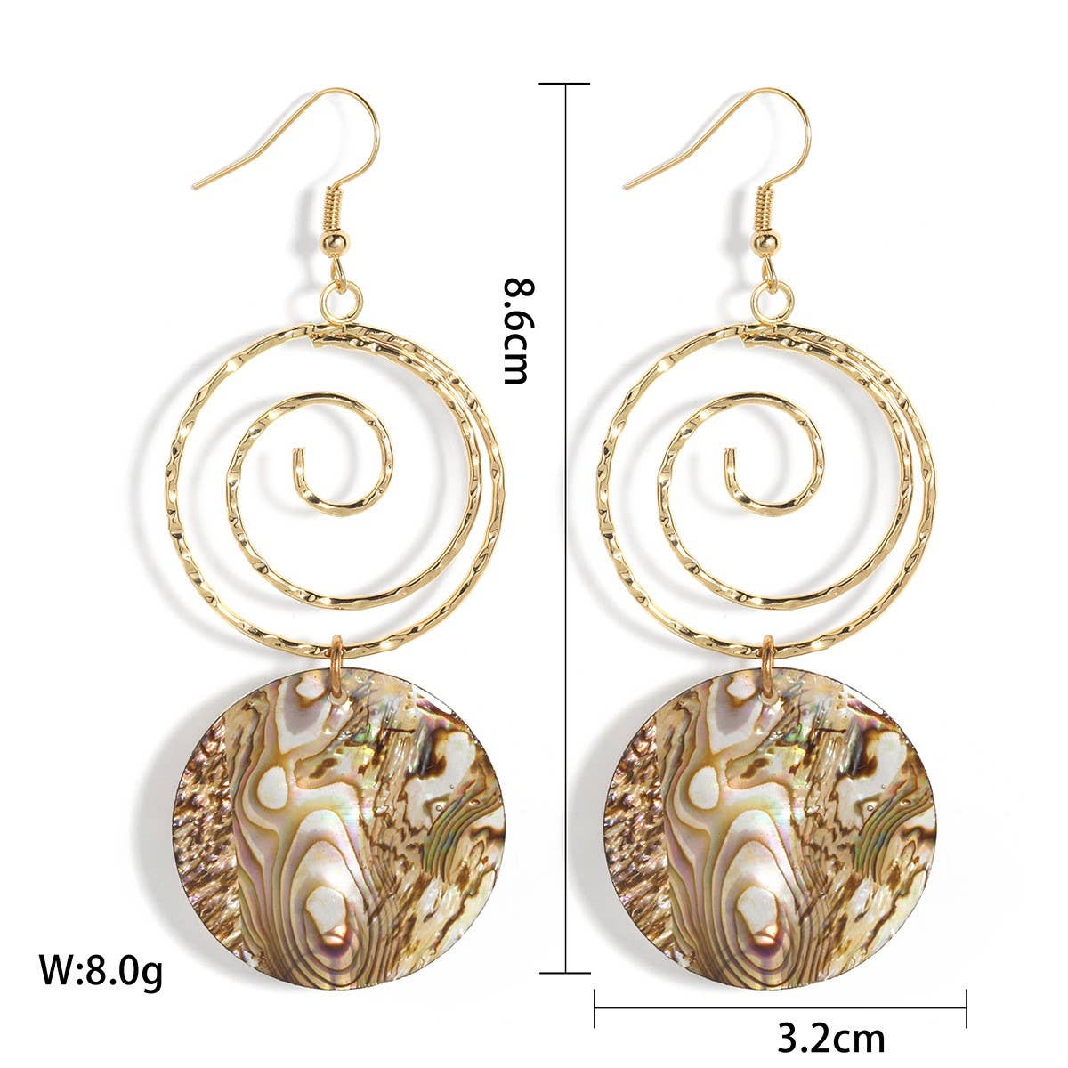 FASHIONABLE NICHE TEMPERAMENT ABALONE EARRINGS