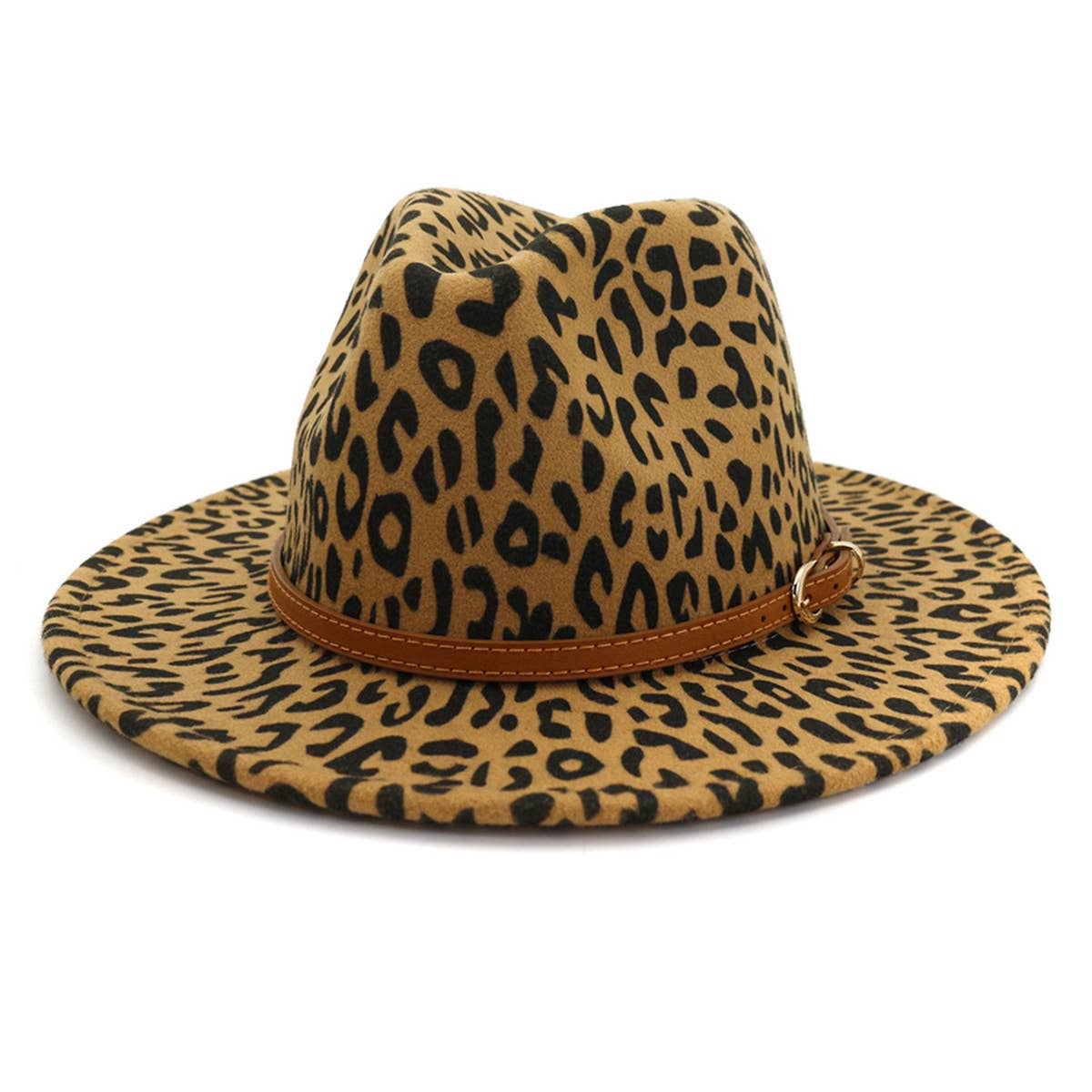 WOMEN WARM AND SIMPLE LEOPARD PANAMA HAT_CWAH0704