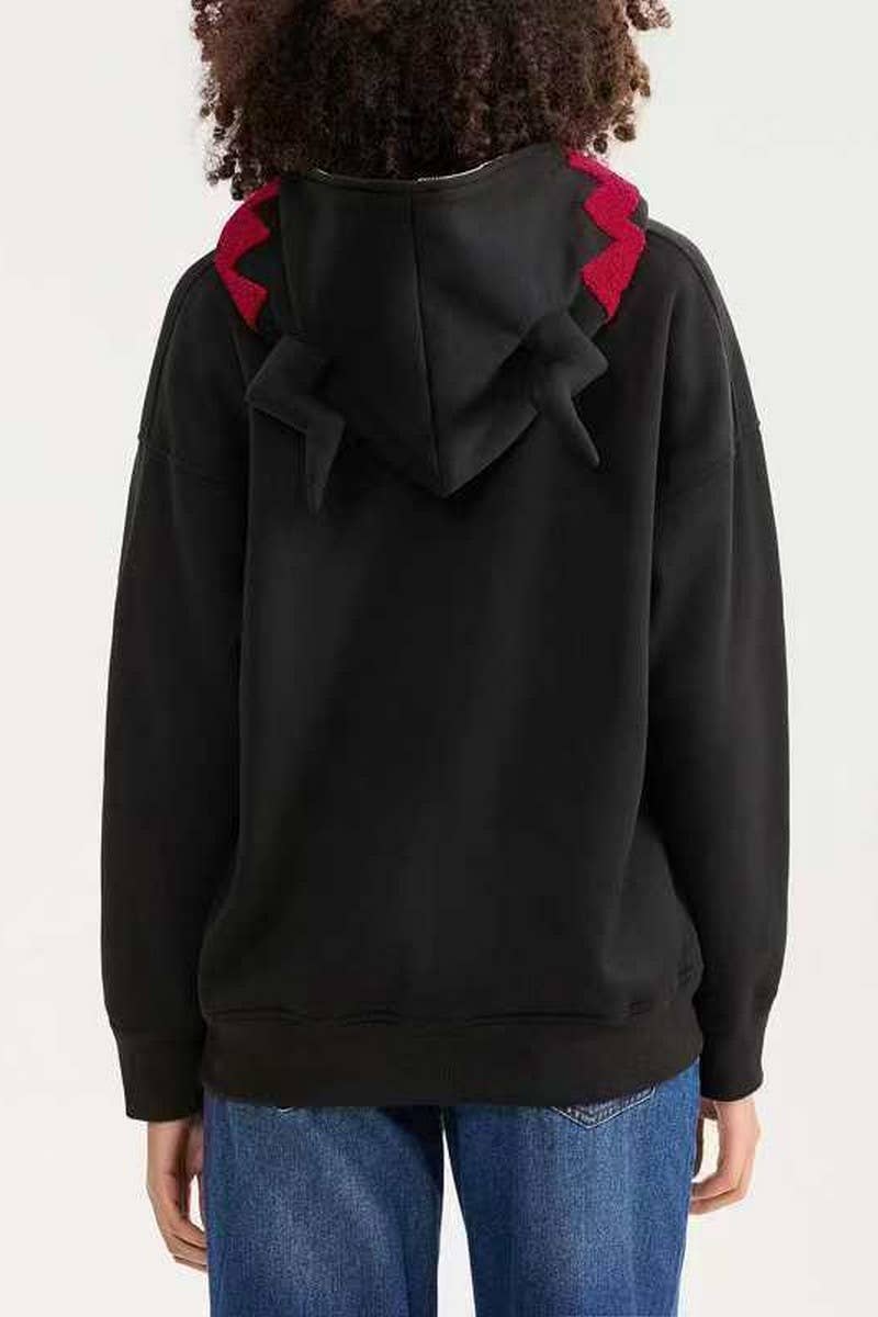 CWOHOL1117_SPIDER EMBROIDERED LOOSE FIT HOODIE