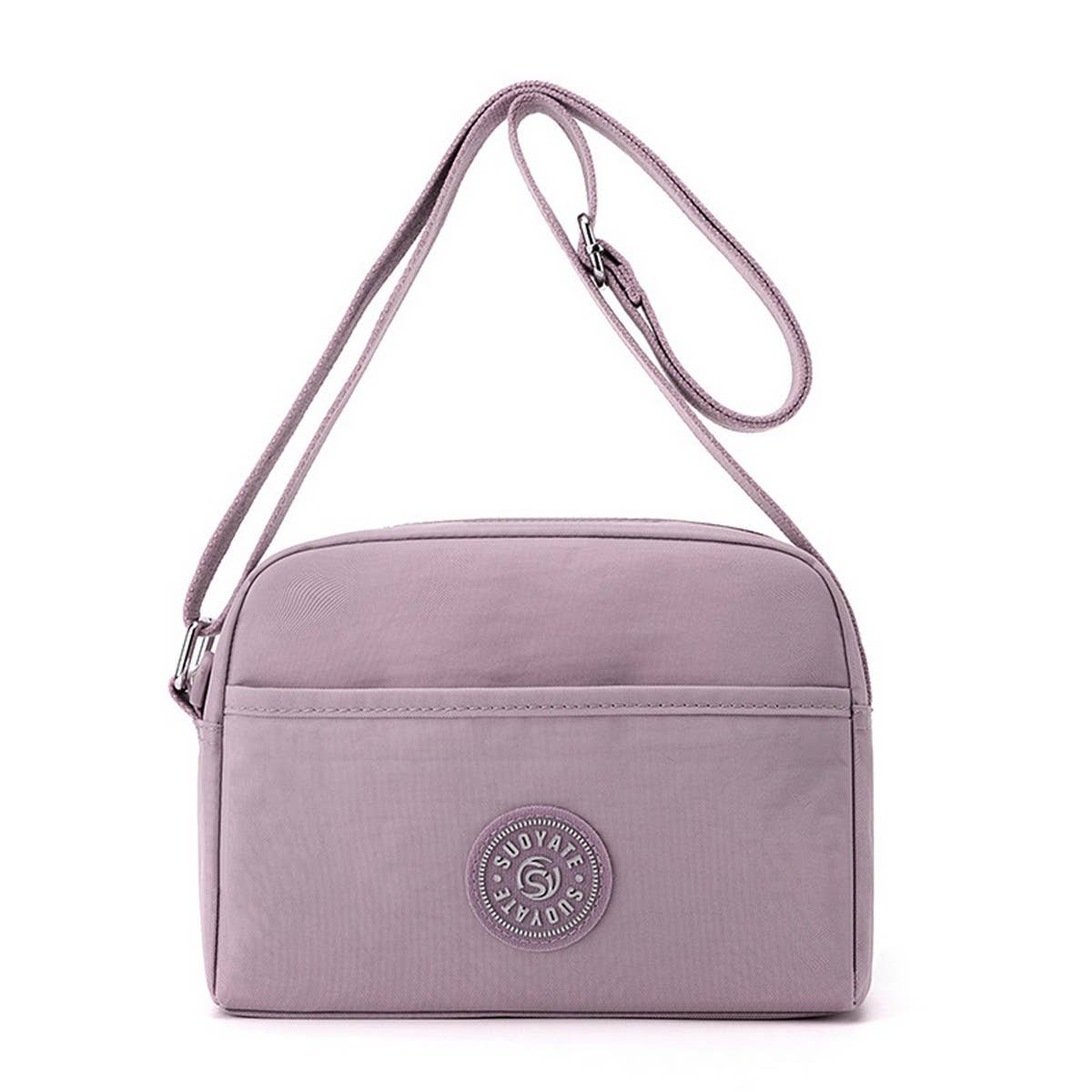 LIGHTWEIGHT SOLID NYLON CROSSBODY SHOULDER BAG