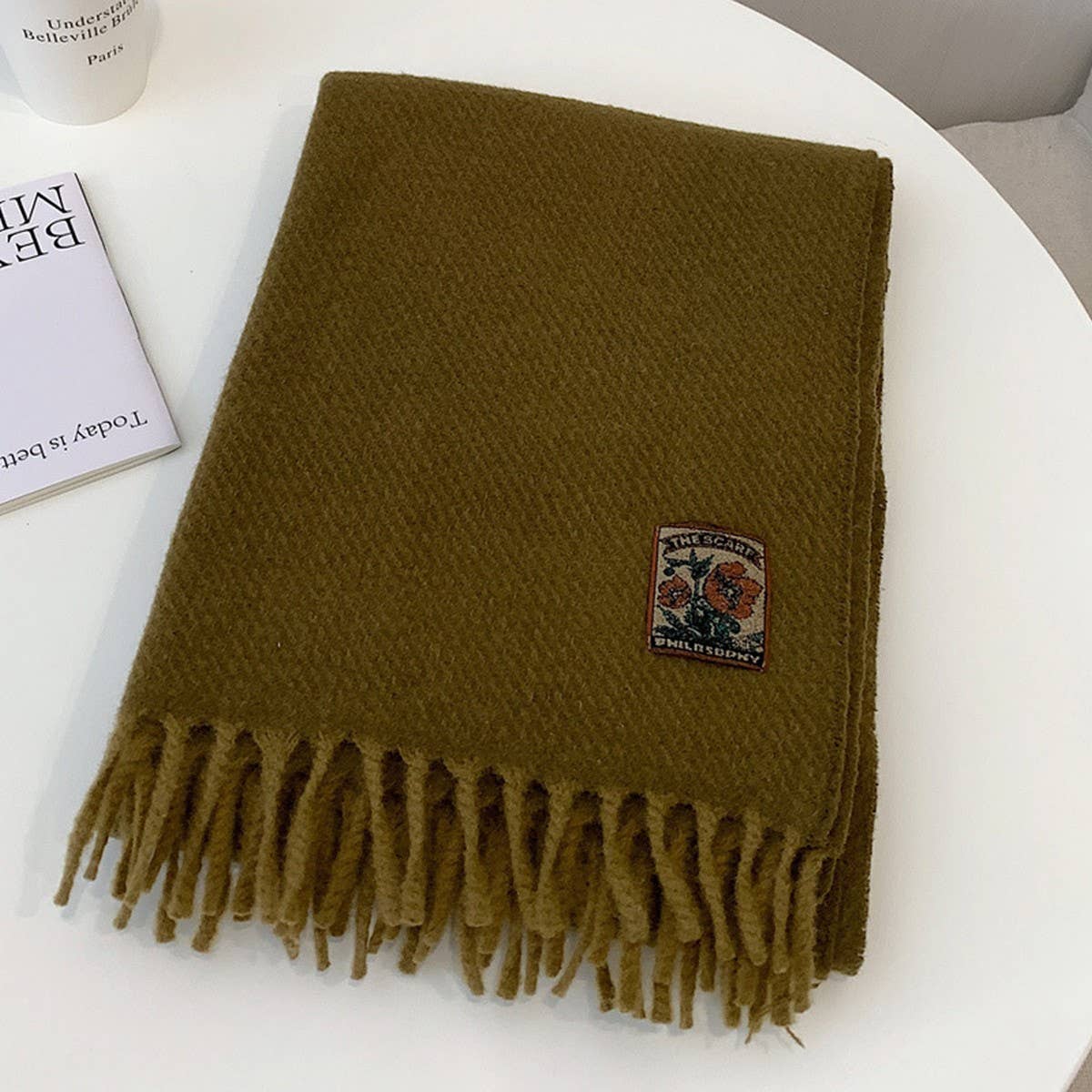 Winter Solid Acrylic Blend Scarf ? Neckwarmer