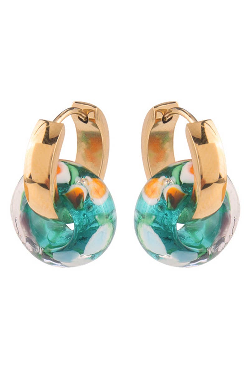 RETRO COLOR  HOOP EARRINGS_CWAJE0477