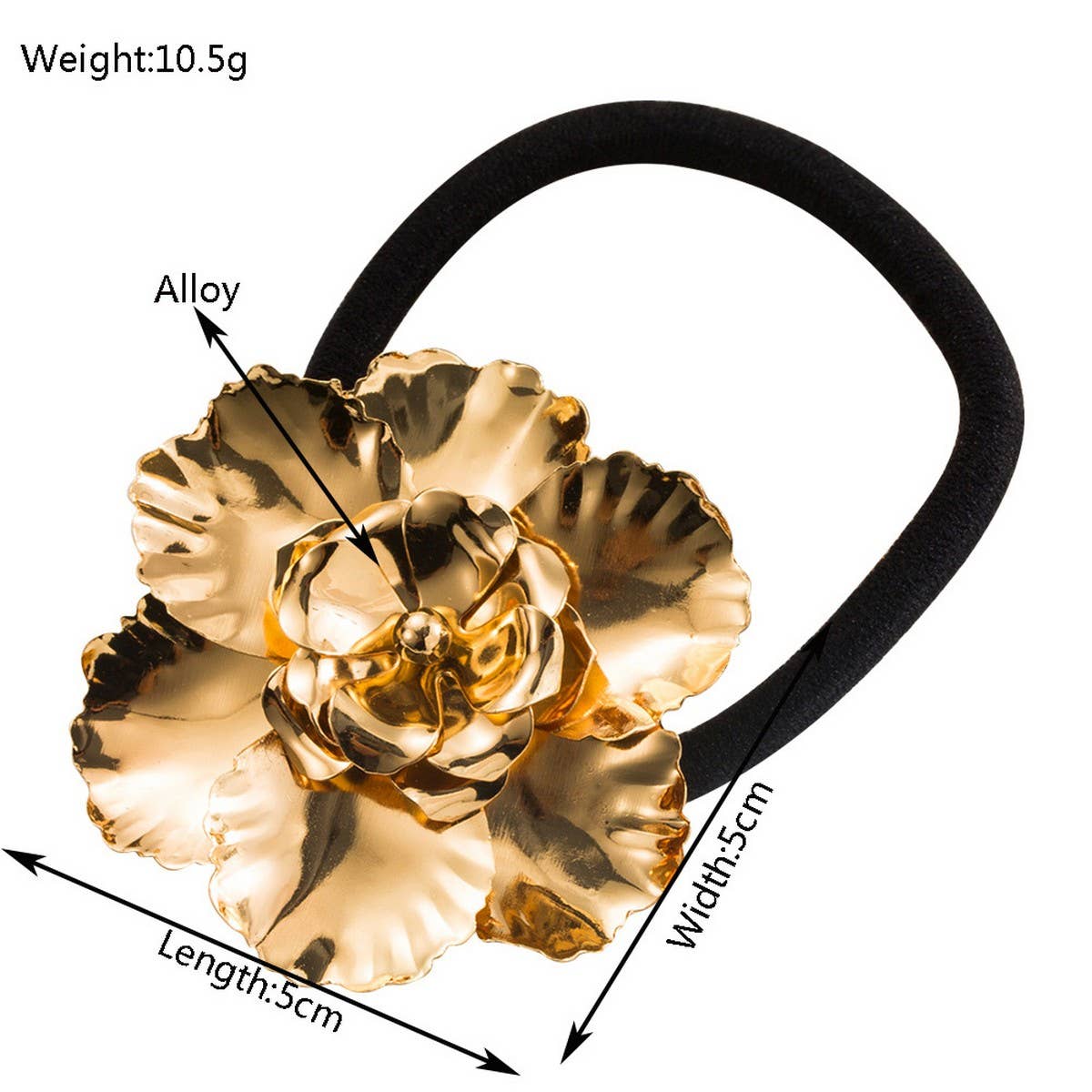 Minimalist Metal Flower Low Ponytail Hair Tie