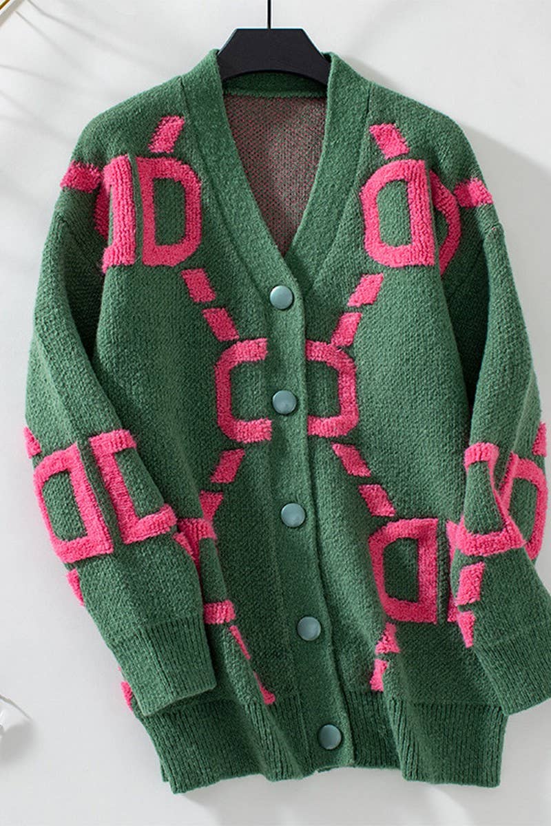 CWOCAL0860_TERRY EMBROIDERED LETTER BUTTON KNIT TOP