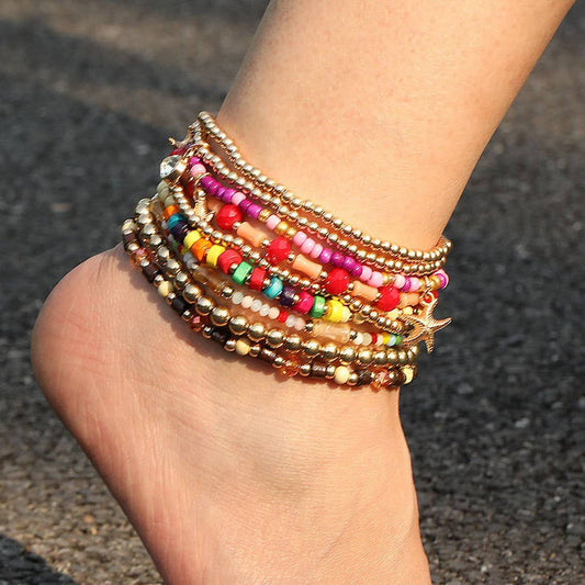 Starfish Beach Anklet Set ??Summer Boho Style_CWMM6342