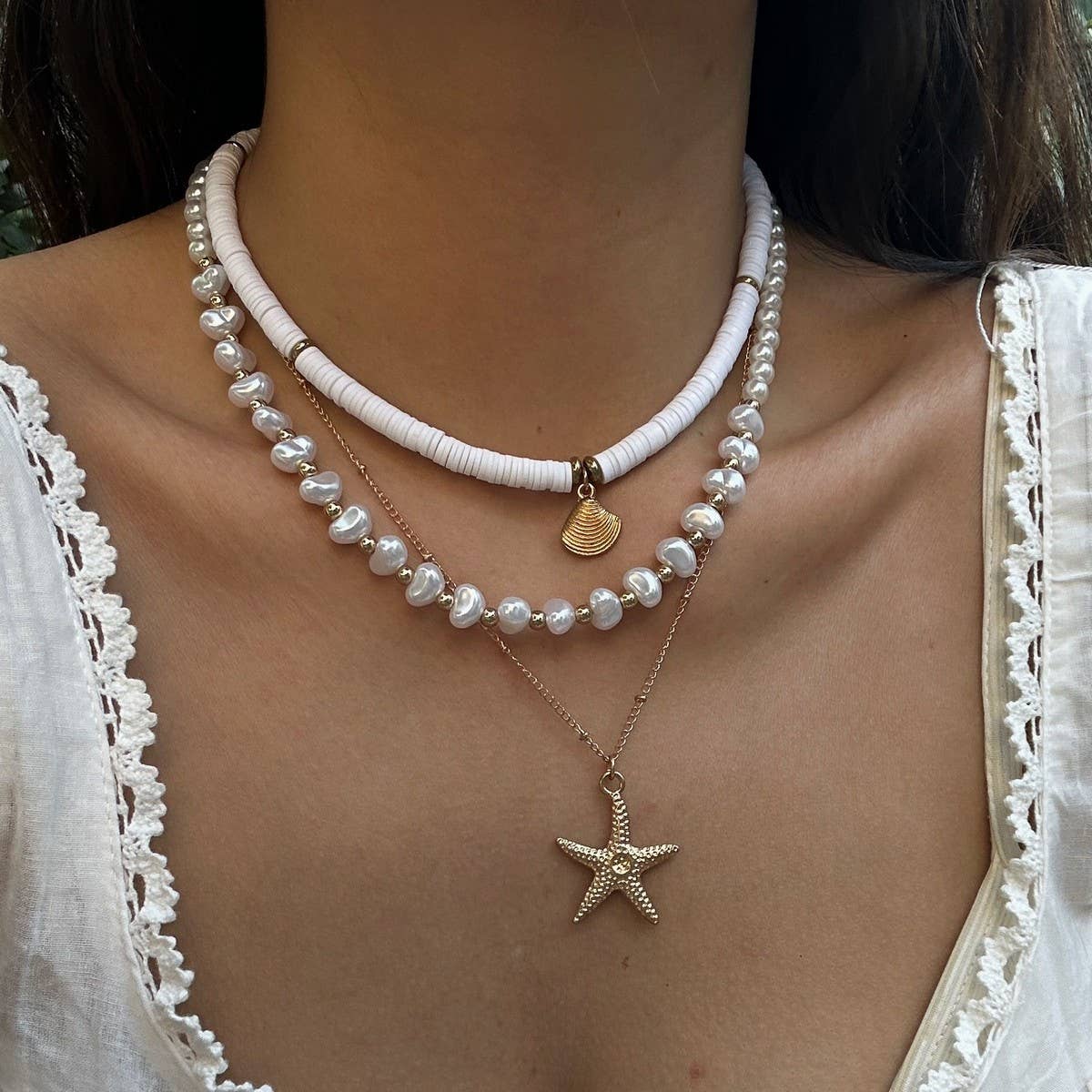 NEW BEACH STYLE OCEAN SHELL BEADED NECKLACE