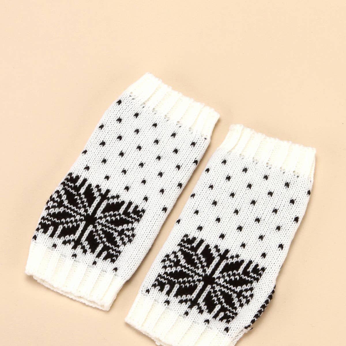 CHRISTMAS SNOWFLAKE HALF FINGER WARM GLOVES_CWAG0089