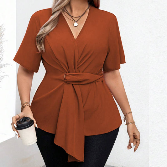 Elegant Women's V-Neck Top ? Commuter Style