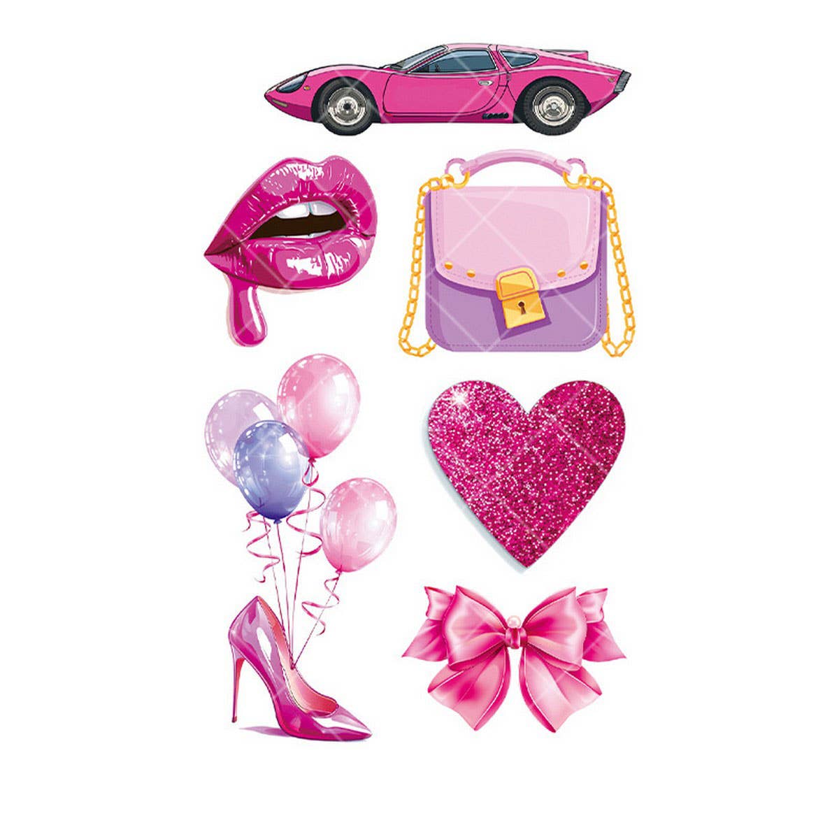 Pink Guitar Girl Tattoos ??Waterproof Kids Party_CWMM8382