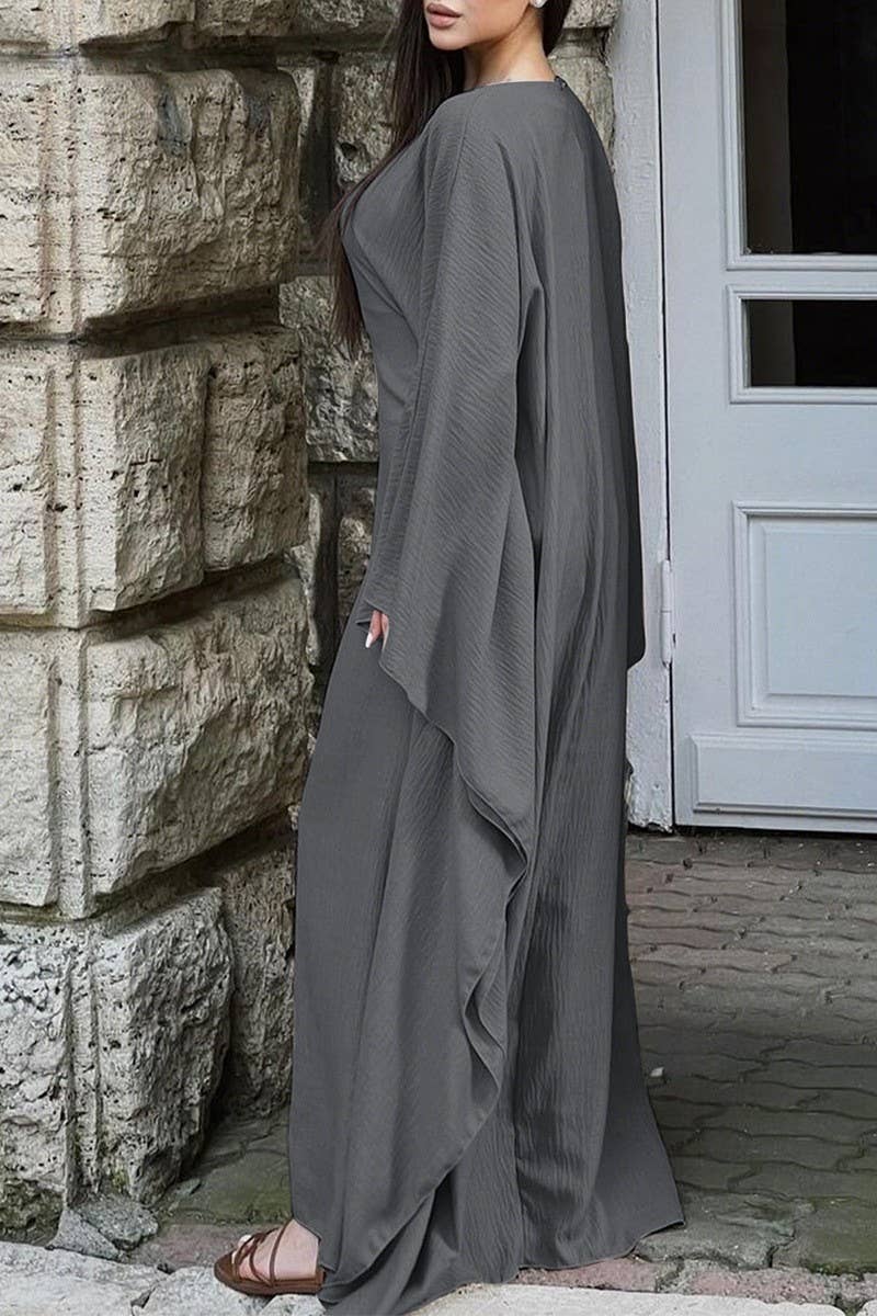 CWDMD01186_ELEGANT SOLID LONG SLEEVE EVENING DRESS