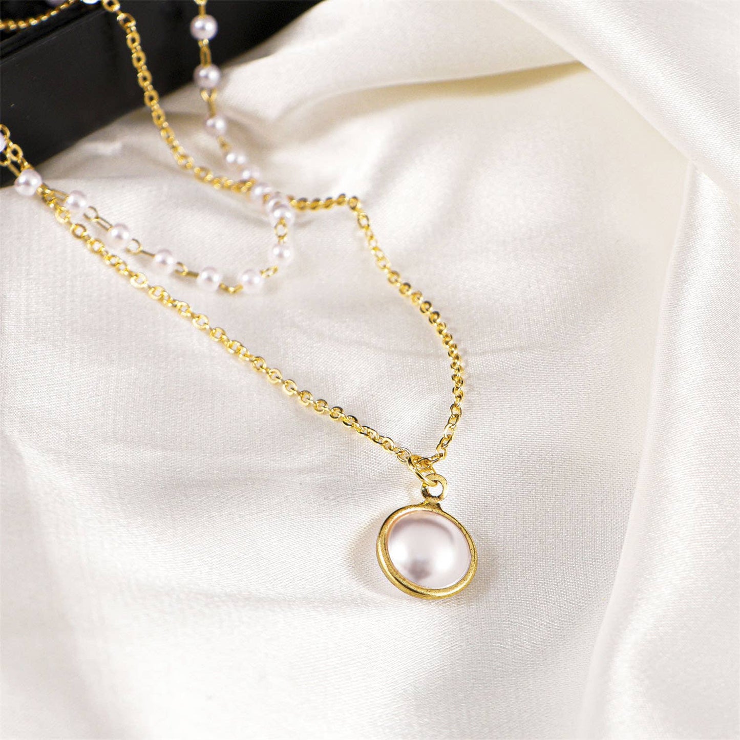 LUXURY PEARL NECKLACE BEADED COLLARBONE CHAIN