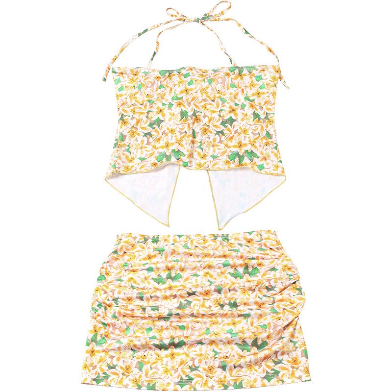 Sexy Halter Crop Top and Bodycon Skirt Set