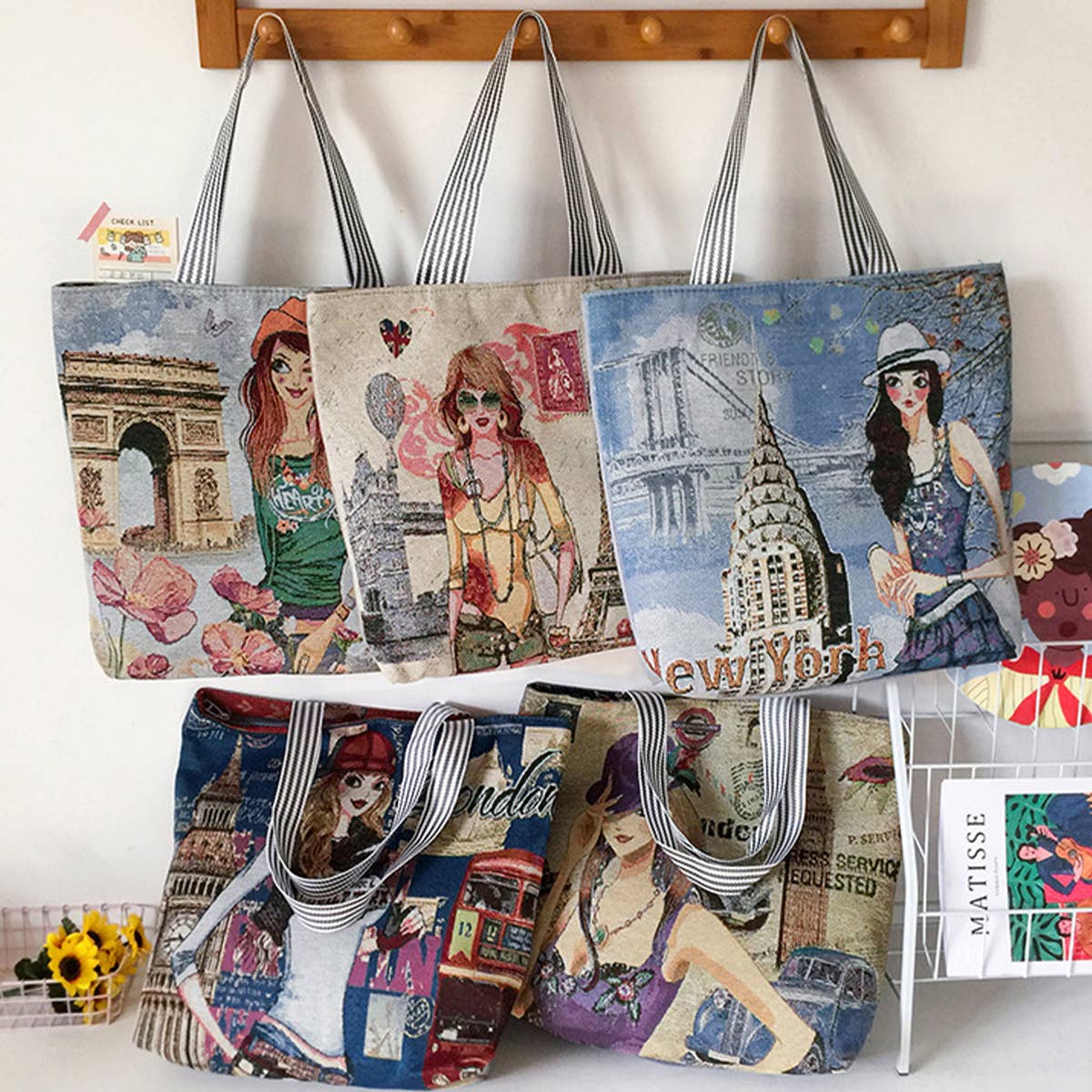 LARGE CAPACITY MINIMALIST CANVAS TOTE BAG_CWAB1681