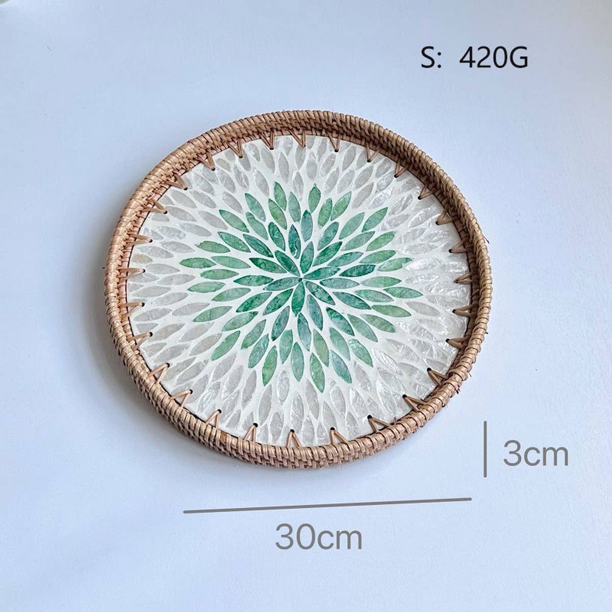 RATTAN FRUIT TRAY COFFEE TABLE SHELL TRAY_CWMM4534