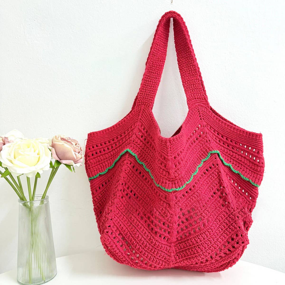 CUAB00327_2025 BOHO STRAW TOTE BAG LARGE BEACH VACATION