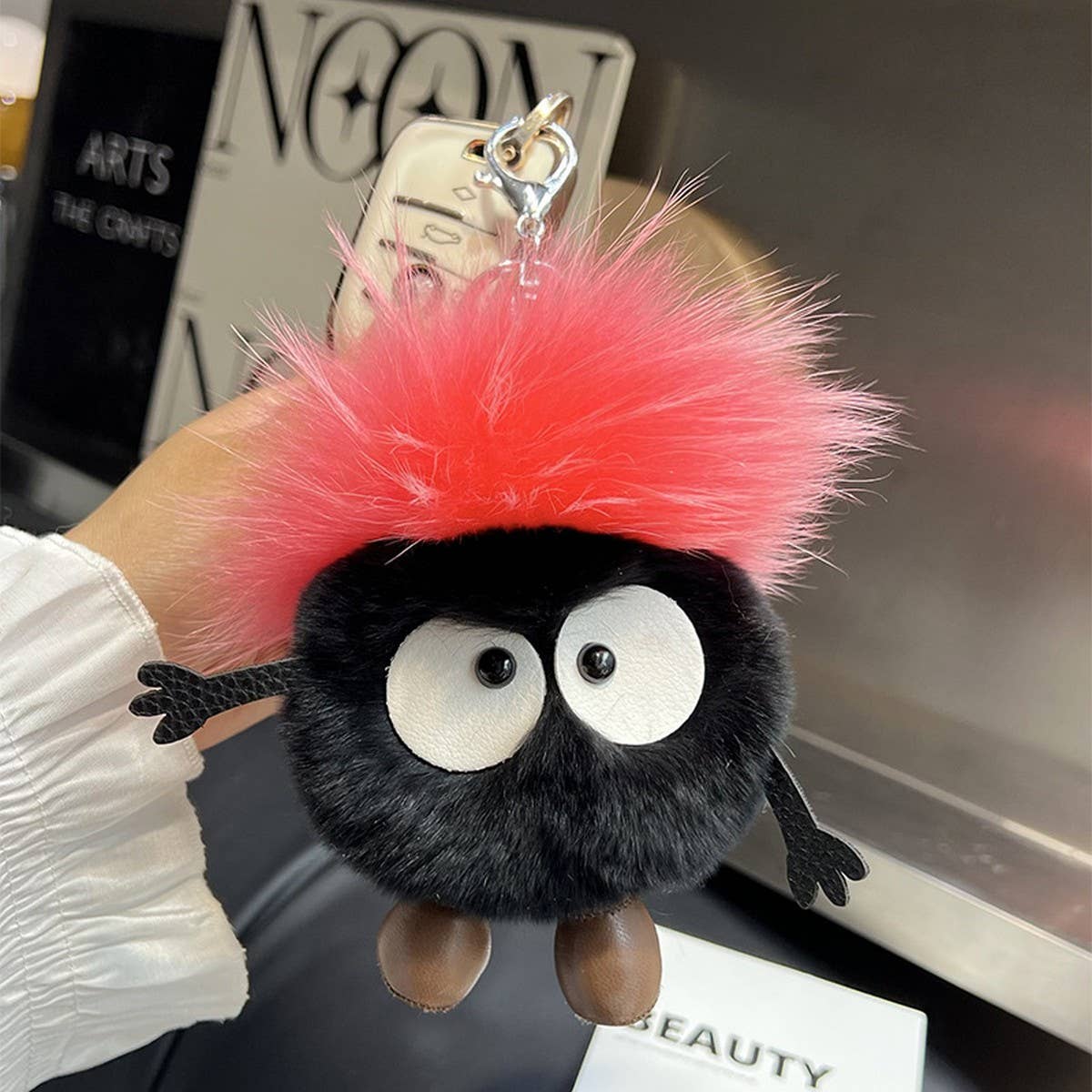 CUTE LITTLE COAL BRIQUETTES CAR KEYCHAIN PENDANT