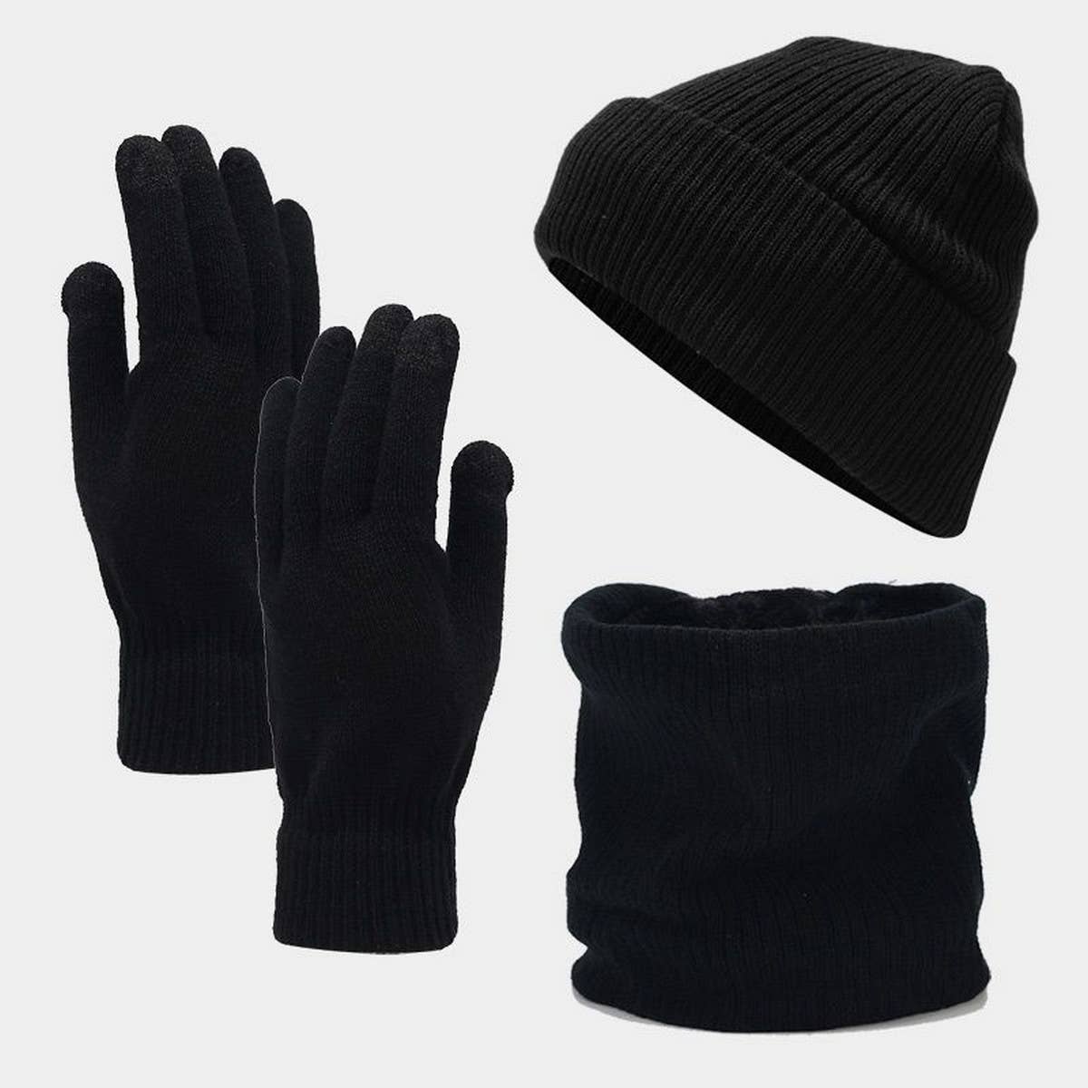 CASUAL HAT SCARF AND GLOVES THREE-PIECE SET_CWAH1625
