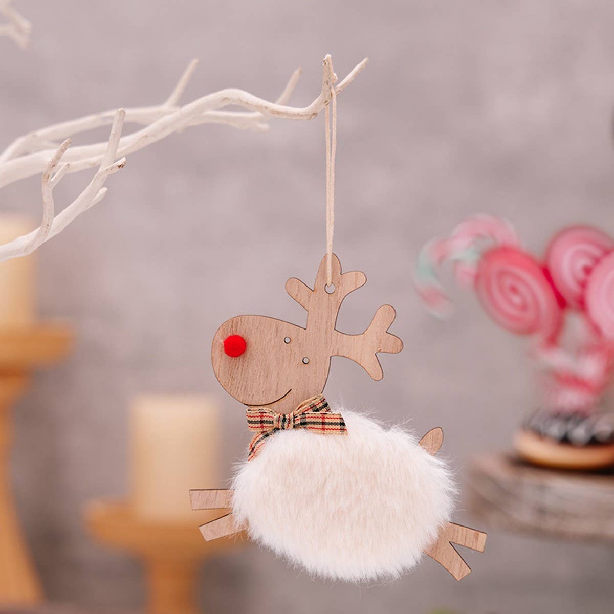 CWMM10334_CHRISTMAS WOODEN REINDEER TREE HANGING DECOR