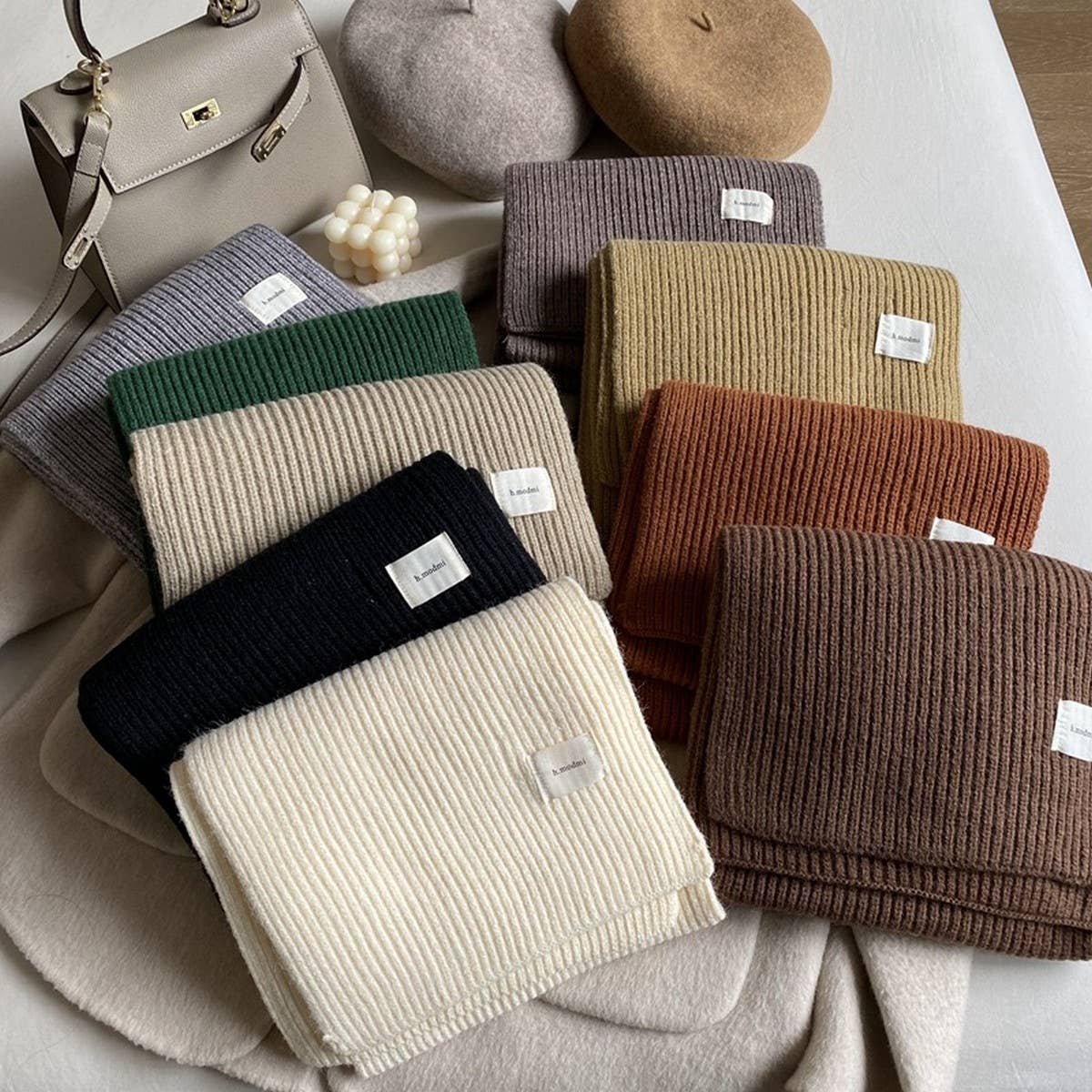 Plaid Knit Scarf - Soft Faux Cashmere Winter Wrap_CWASC1235