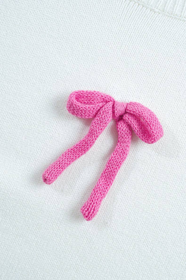 FASHION COLOR THREE-DIMENSIONAL BOW KNITWEAR