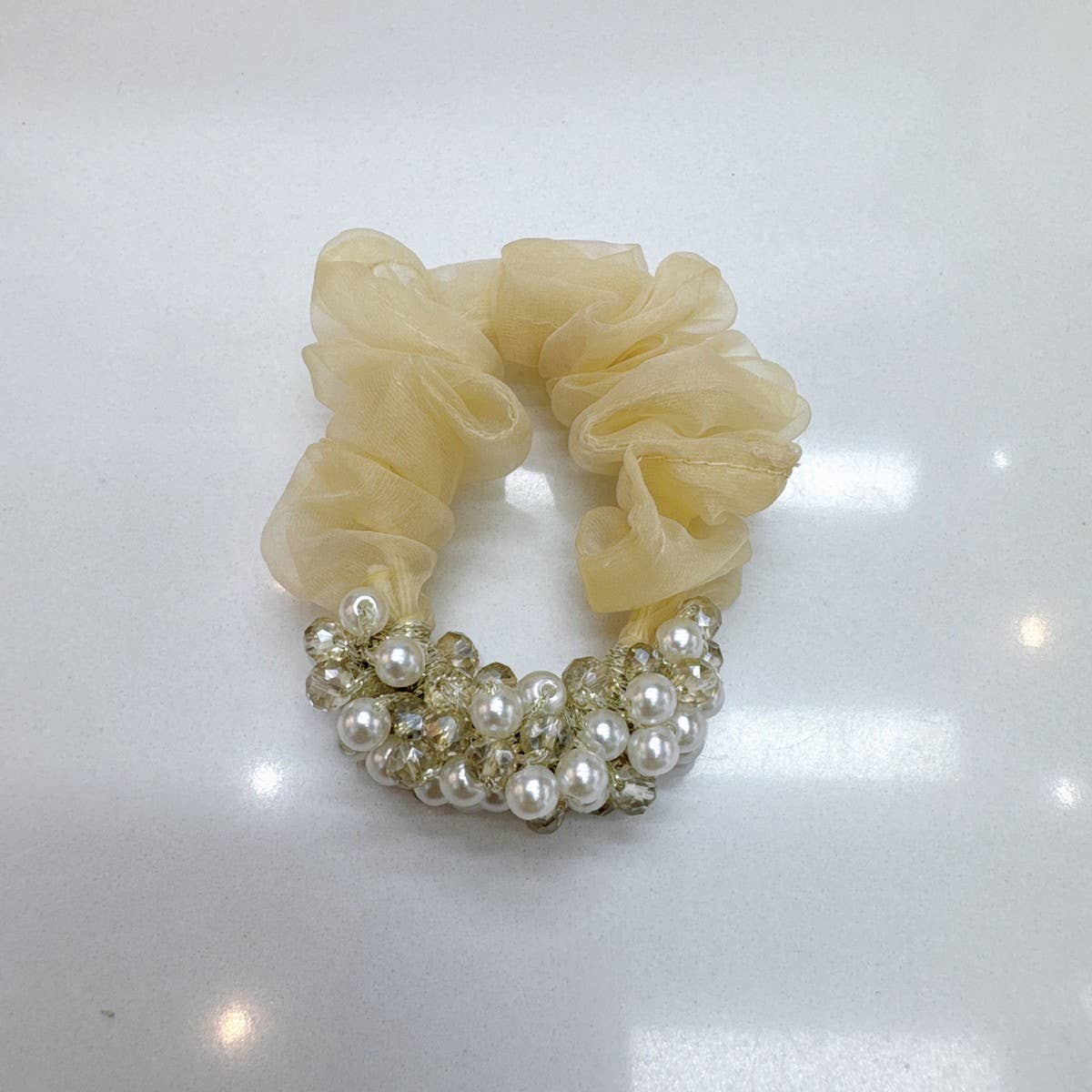 Sweet Crystal Pearl Scrunchie New Simple Hair Tie