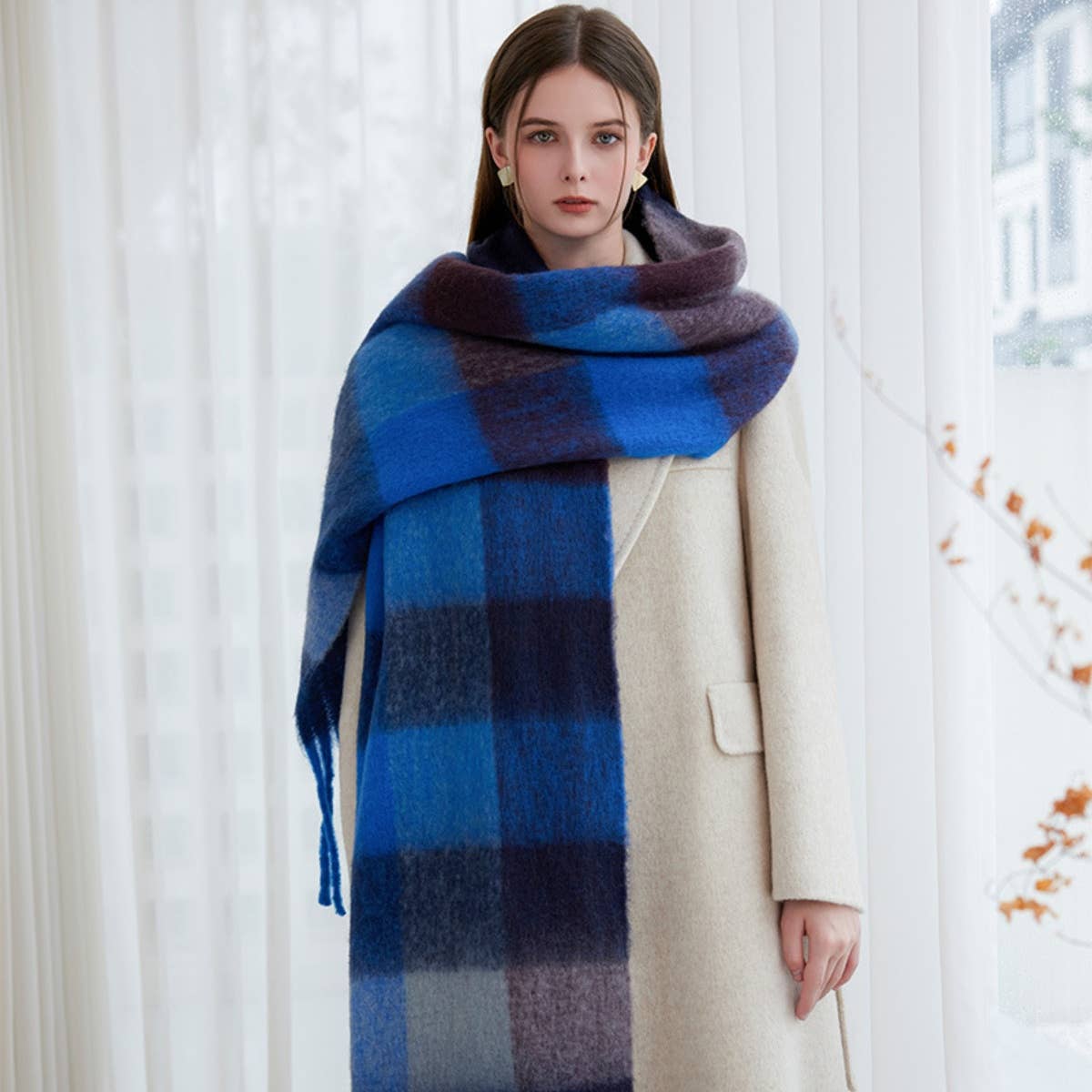 CWASC1578_WINTER PLAID THICKENED WARM SCARF SHAWL