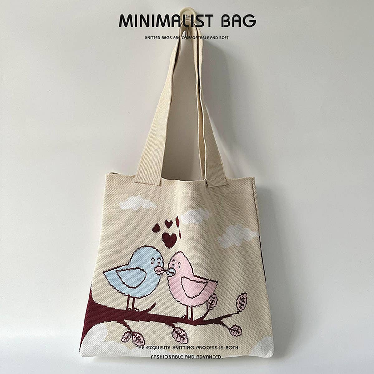 CARTOON BIRD KNITTED SHOULDER BAG HANDBAG_CWAB1540