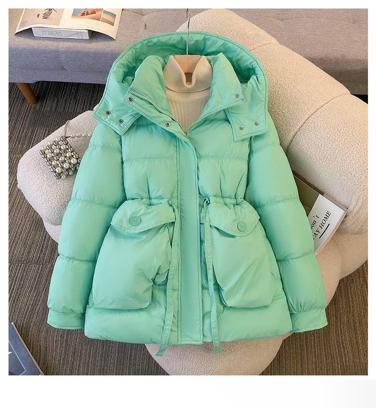 Fashion waist thickened padded warm jacket
