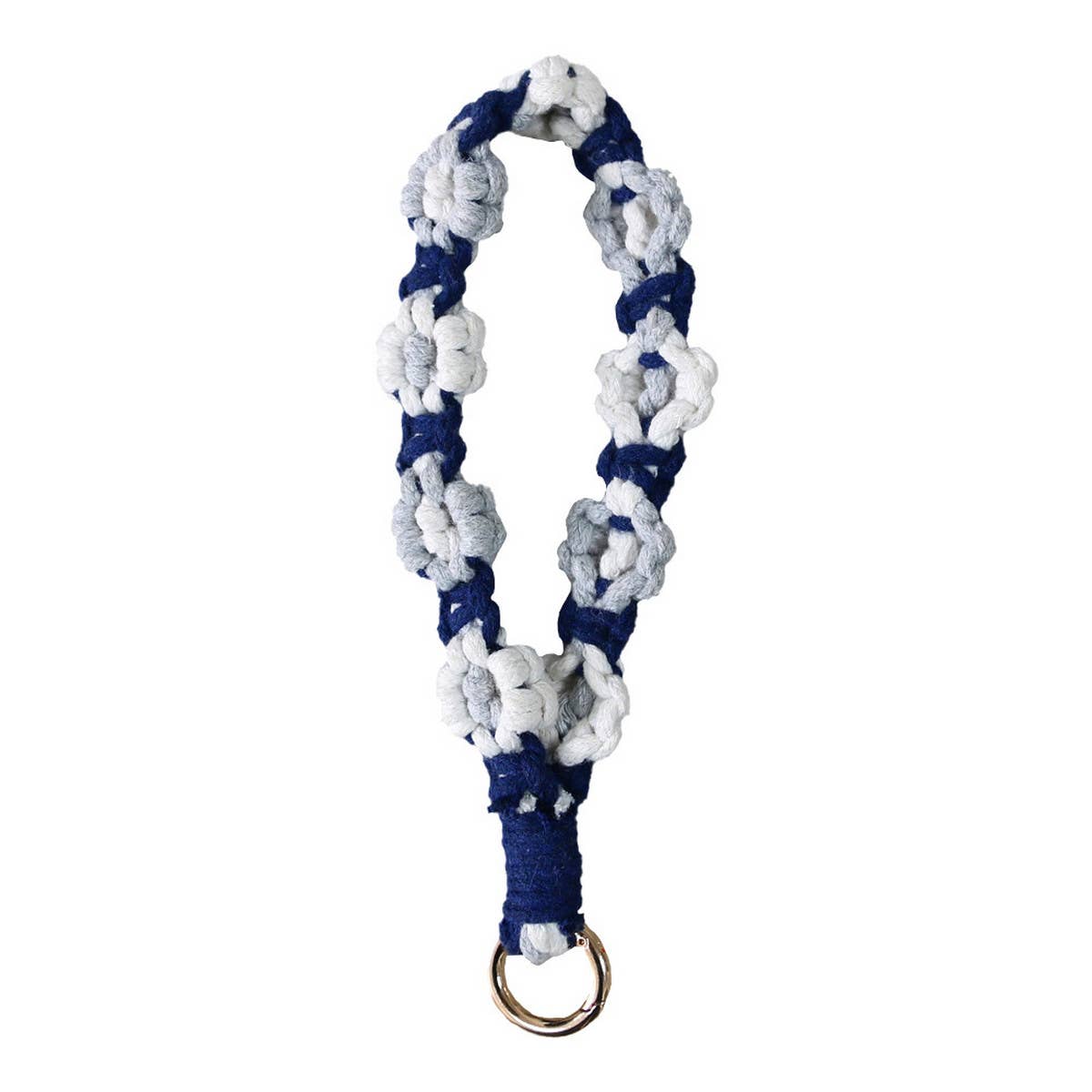 FLOWER DESIGN WOVEN KEYCHAIN
