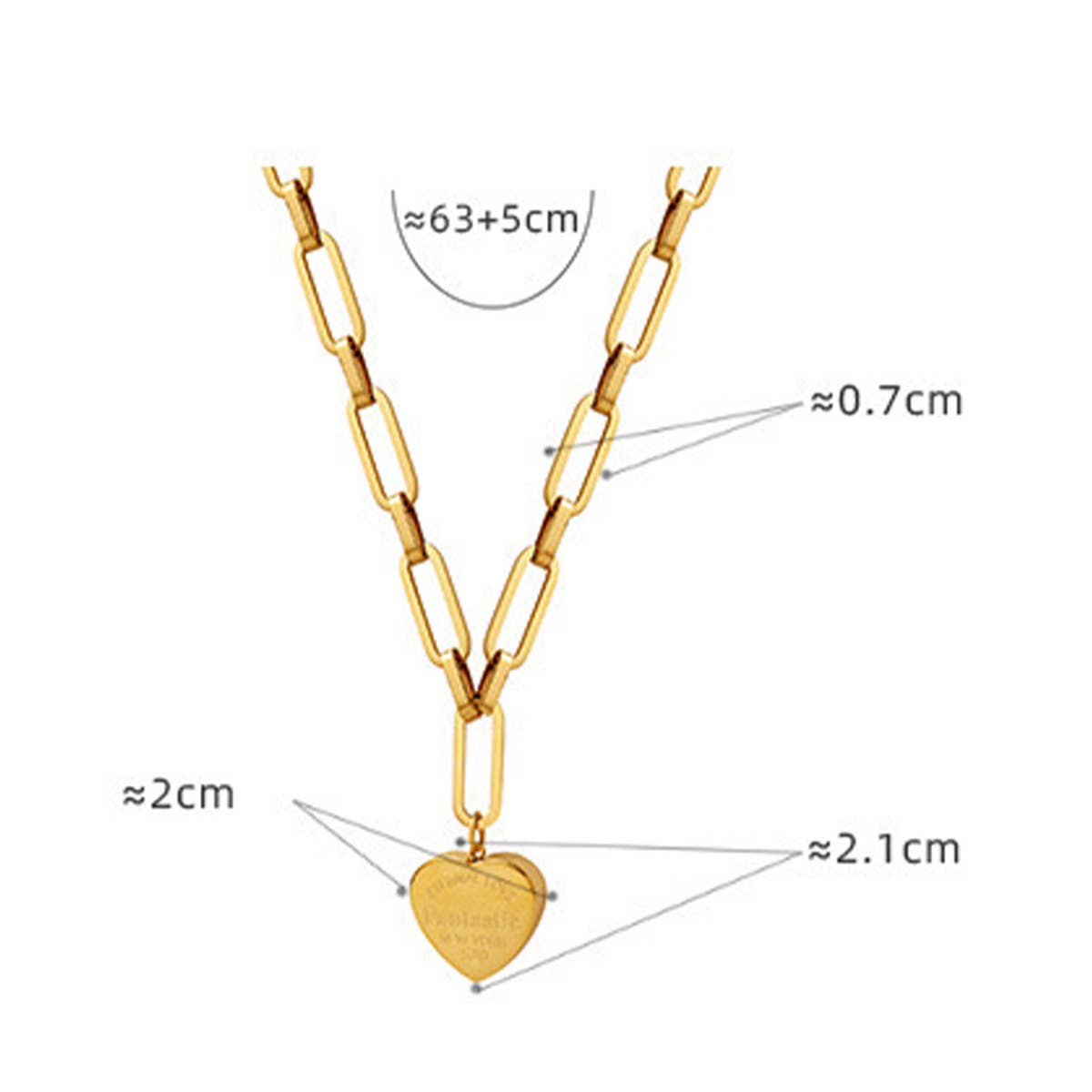 VALENTINE'S DAY HEART-SHAPED GOLD-PLATED NECKLACE