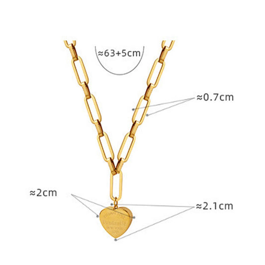 VALENTINE'S DAY HEART-SHAPED GOLD-PLATED NECKLACE