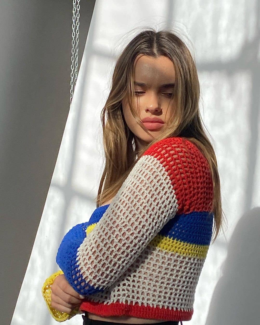 FASHION CASUAL HOLLOW KNIT LONG SLEEVE