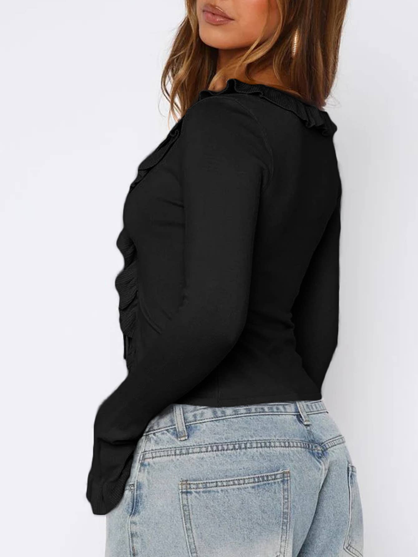 Y2K Hot Girl Long-sleeved knitted T-shirt