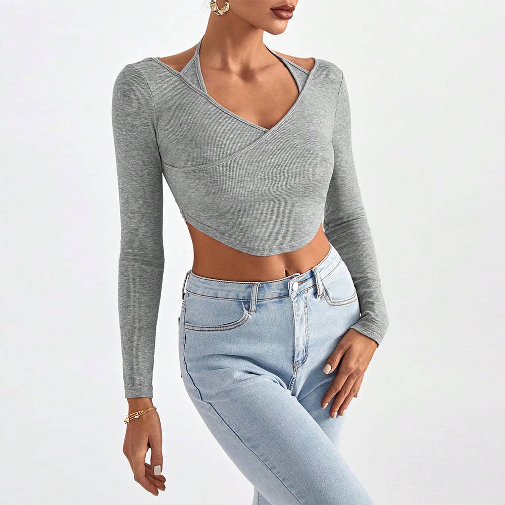 FAKE TWO LONG-SLEEVED SLIM-FIT UNDERTOPS