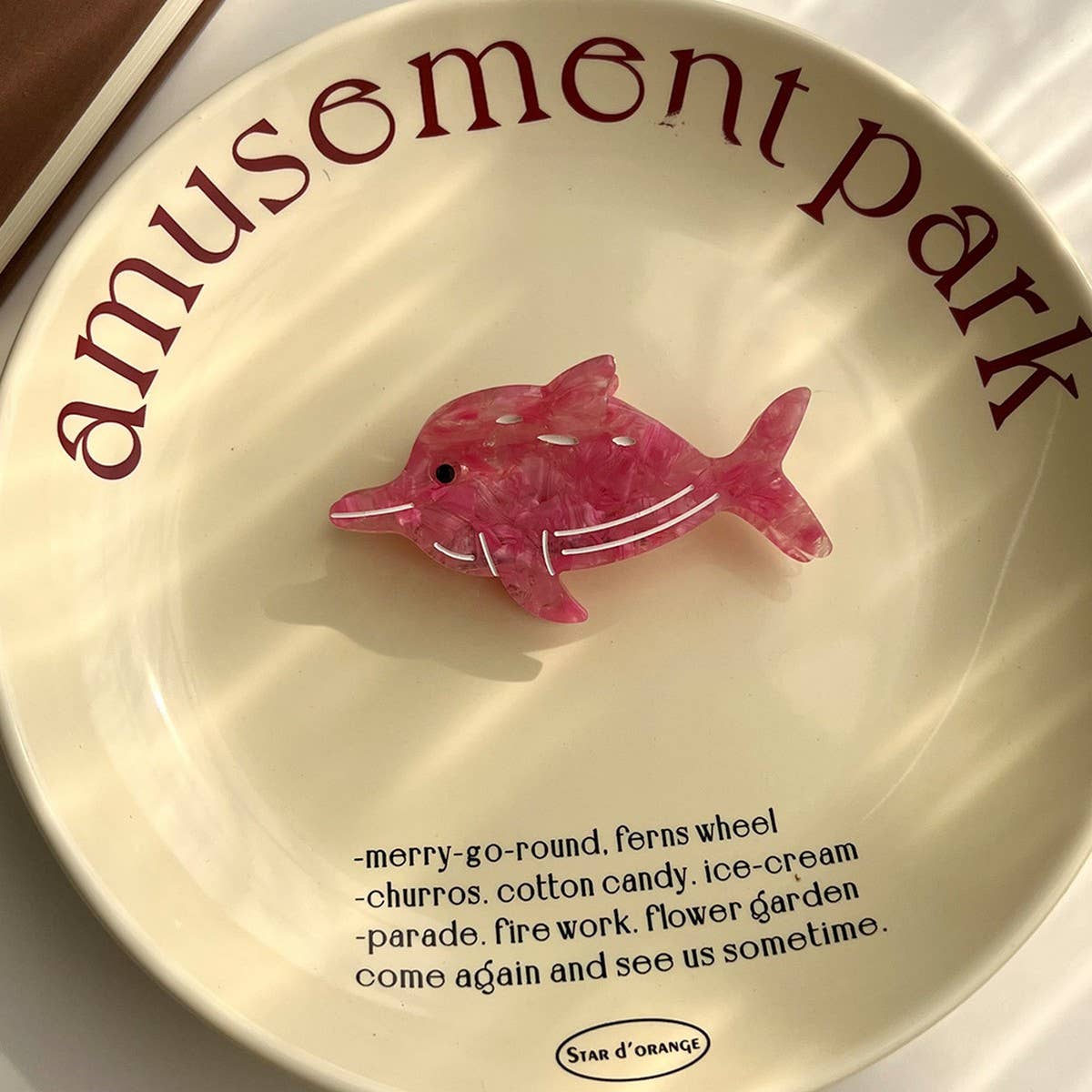 Pink Dolphin Acetate Hair Clip