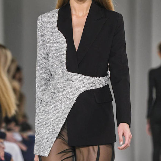 Colorblock Wool Blazer ? Slim Fit Petite Style