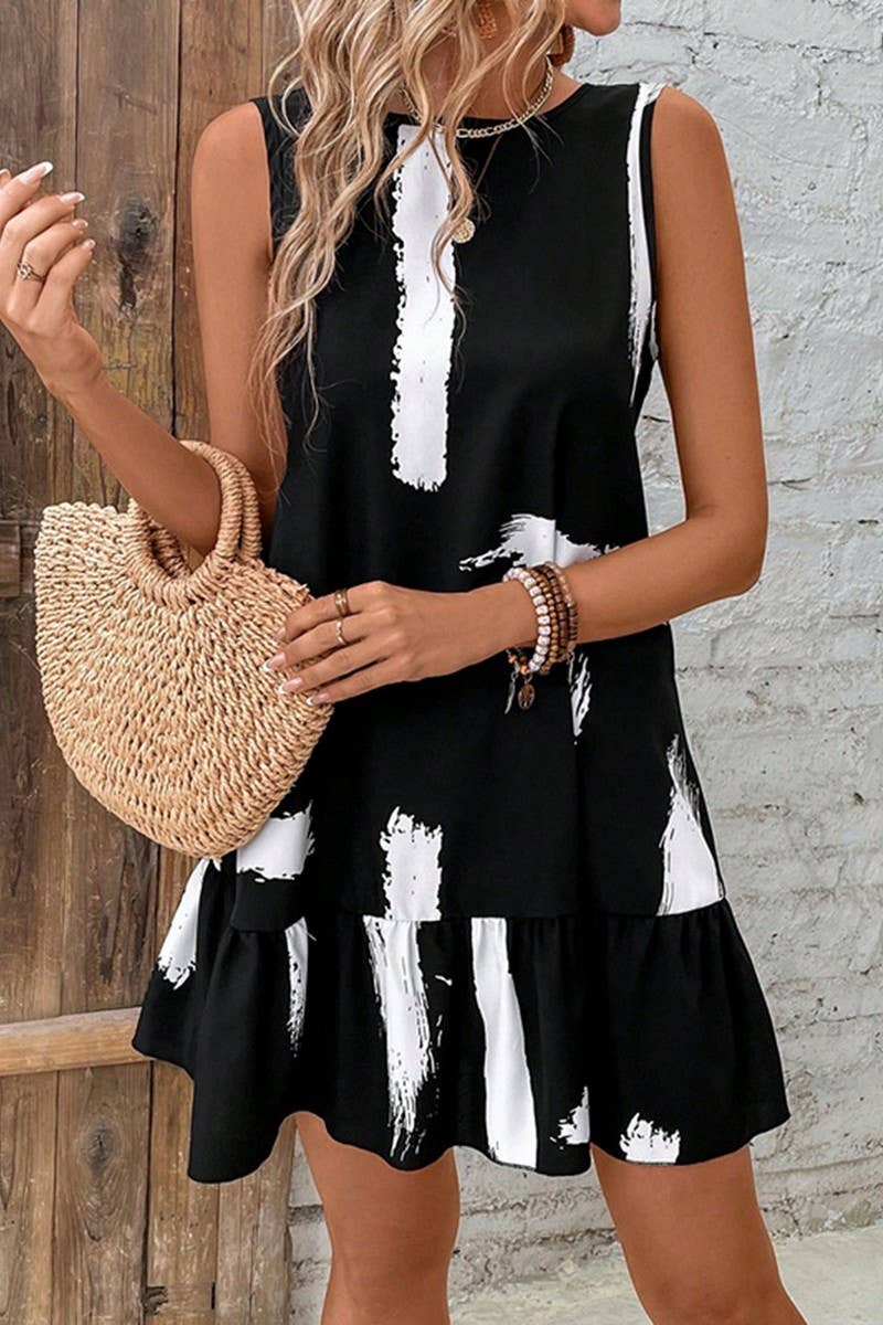 CWDSD8203_NEW SUMMER SLEEVELESS LACE-UP DRESS