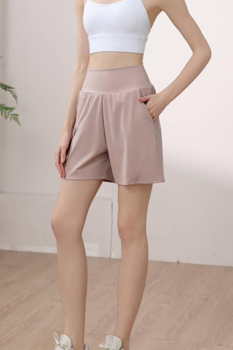 CWBSS0449_HIGH WAIST TUMMY CONTROL LOOSE SPORTS SHORTS